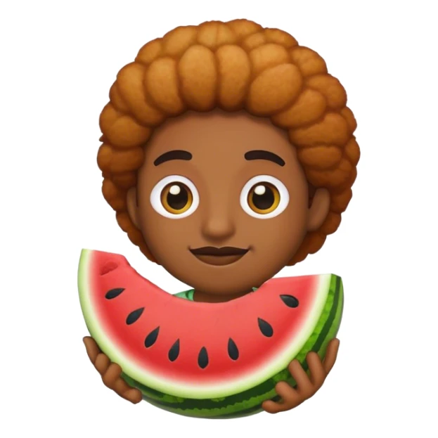 Black emoji with watermelon and fried chicken sticker