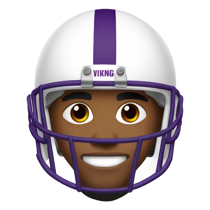 Minnesota Viking Justin Jefferson face wearing a helmet  sticker