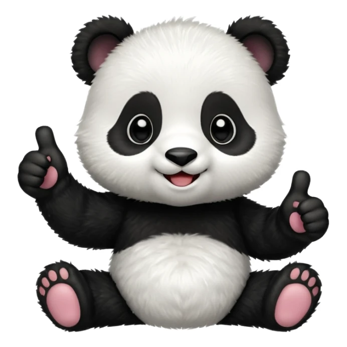 Little panda cub giving thumbs up sticker
