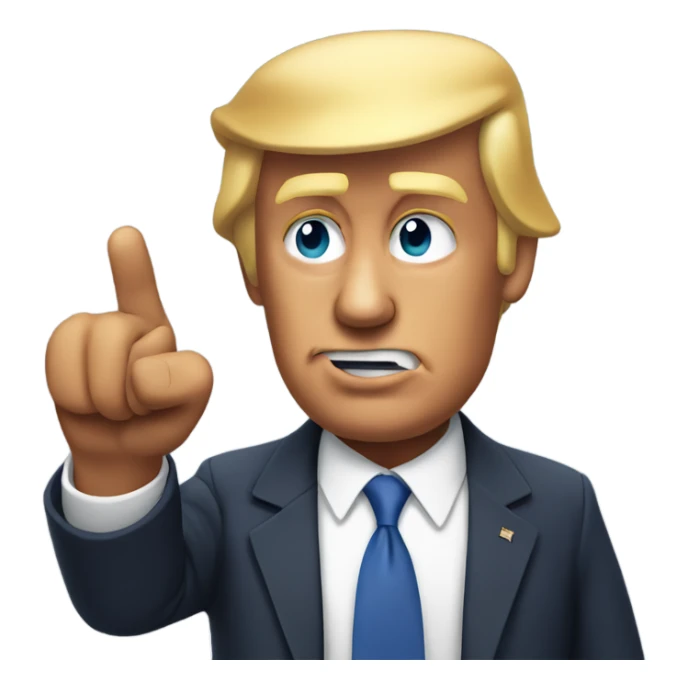 donald trump half body speaking and pointing a finger sticker
