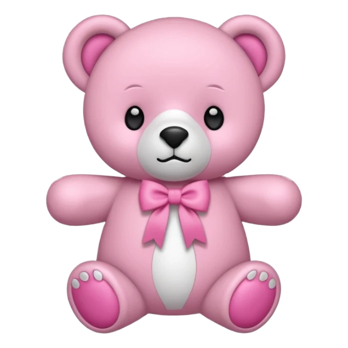 Oso de peluche blanco Adorable con un lazo rosa sticker