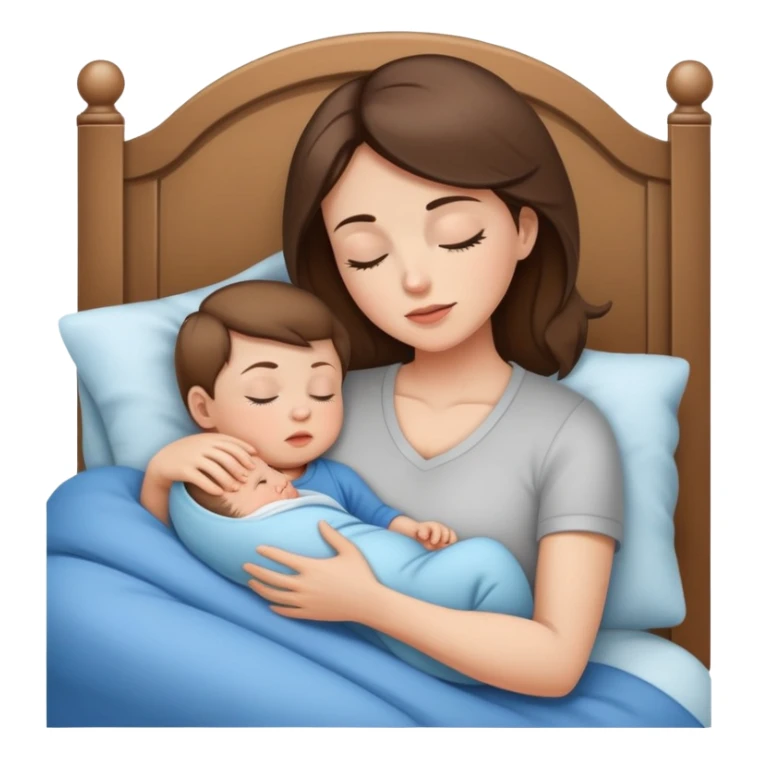 Light brunette fit mom forcing baby boy go to sleep sticker