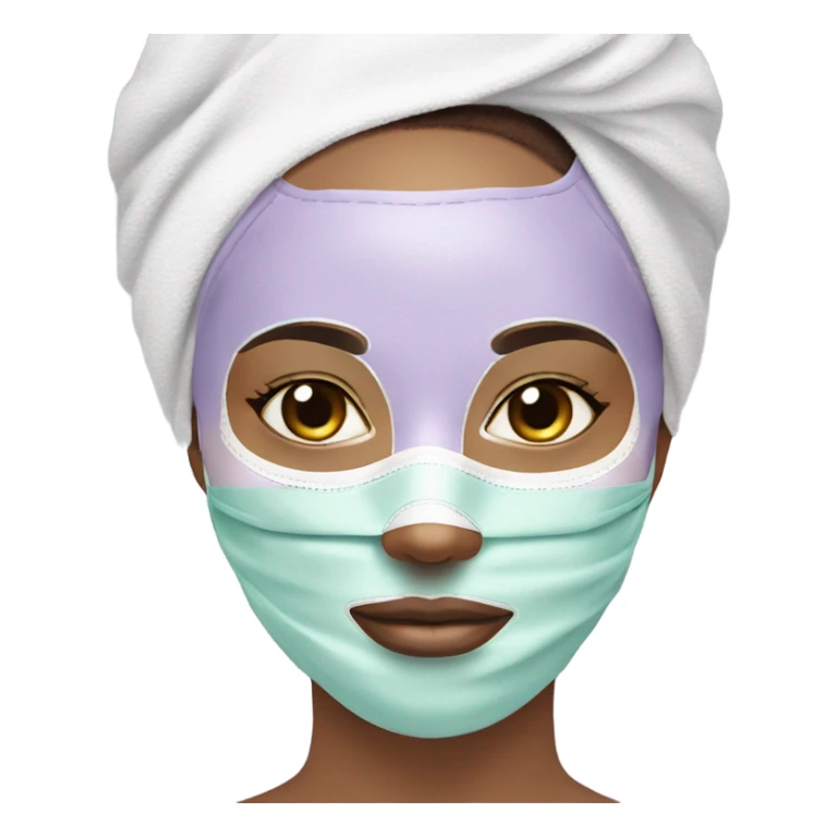 Lady with pastel Purple face mask spa beauty full face relaxing sticker
