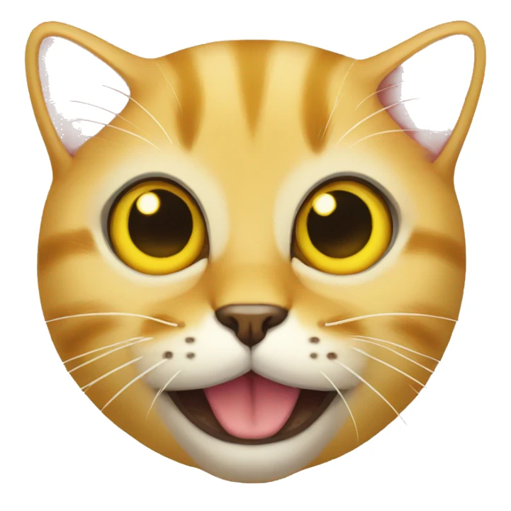 three eyes cat mouth yellow emoji sticker