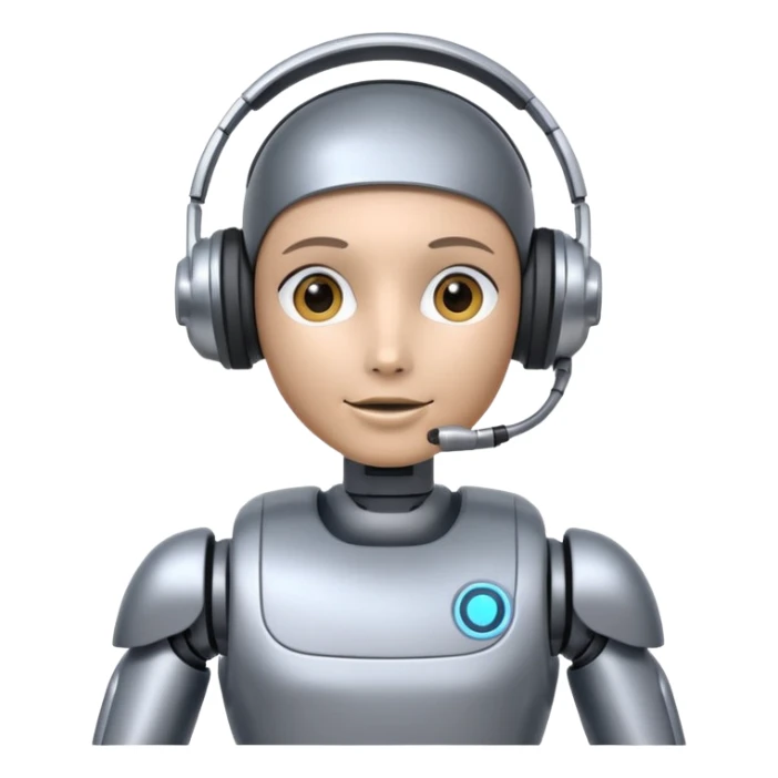 artificial Inteligence robot that is working in customer care and checking social media sticker