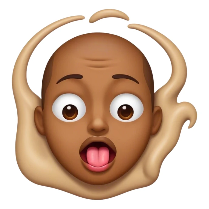 tongue sticking out, eyes shut tight, shaking head  sticker