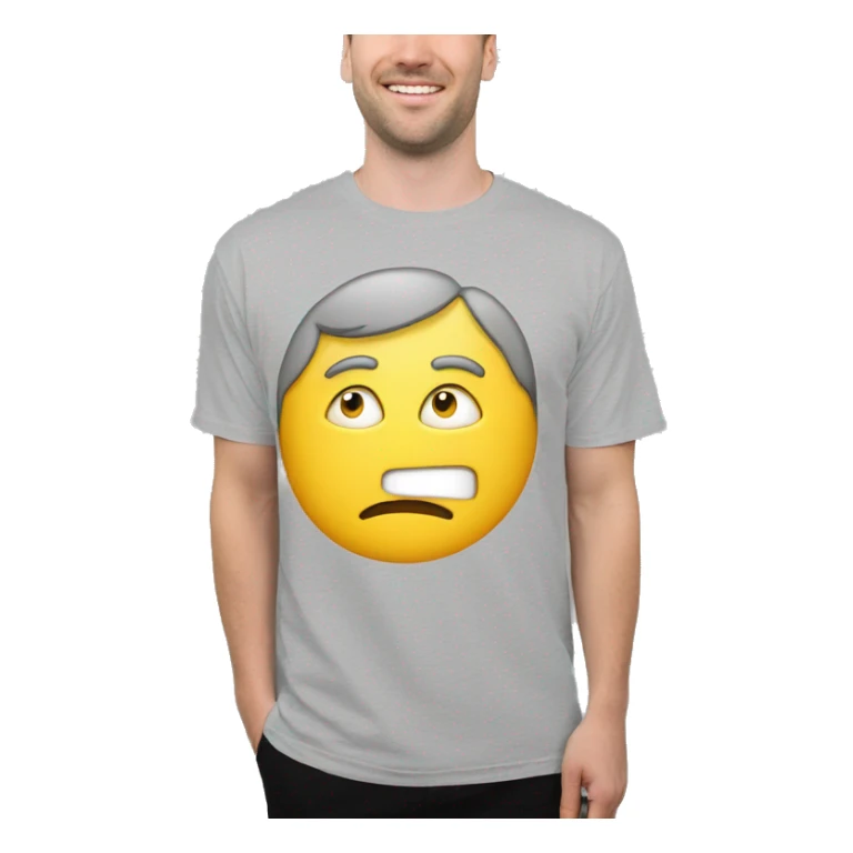 white man short hair t-shirt gray sticker