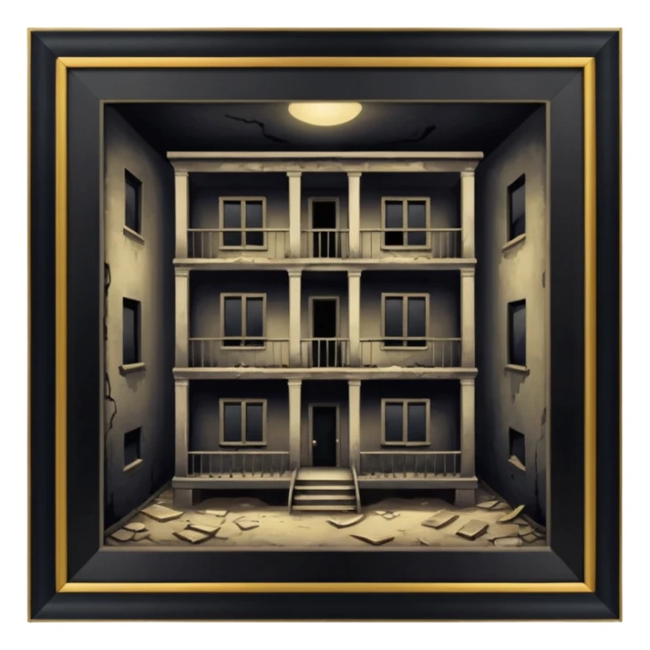 abondend apartment sticker