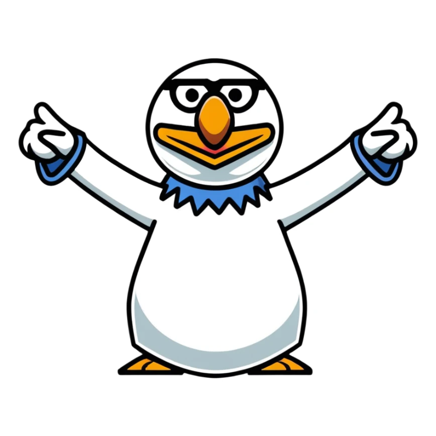 Gonzo the Muppet giving the fight the power raised fist sign sticker