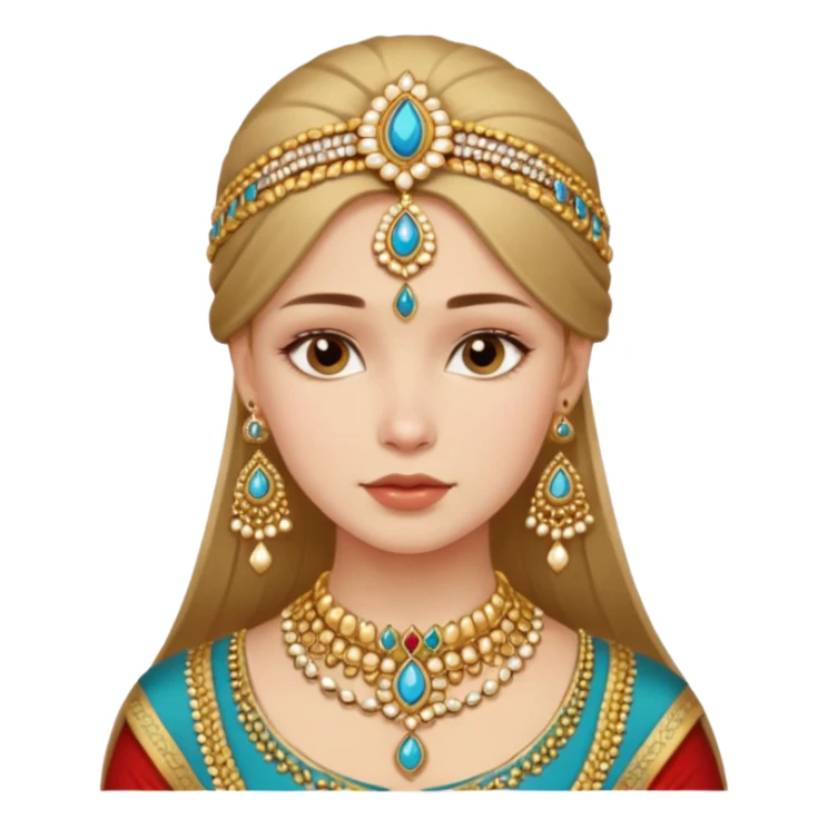 Russian girl in Indian jewellery sticker