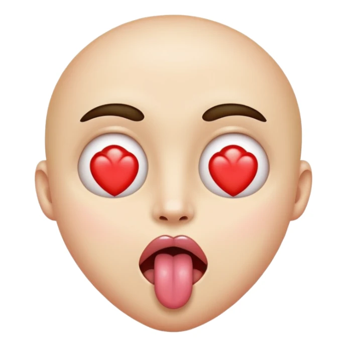 heart eye emoji with tongue sticking out  sticker