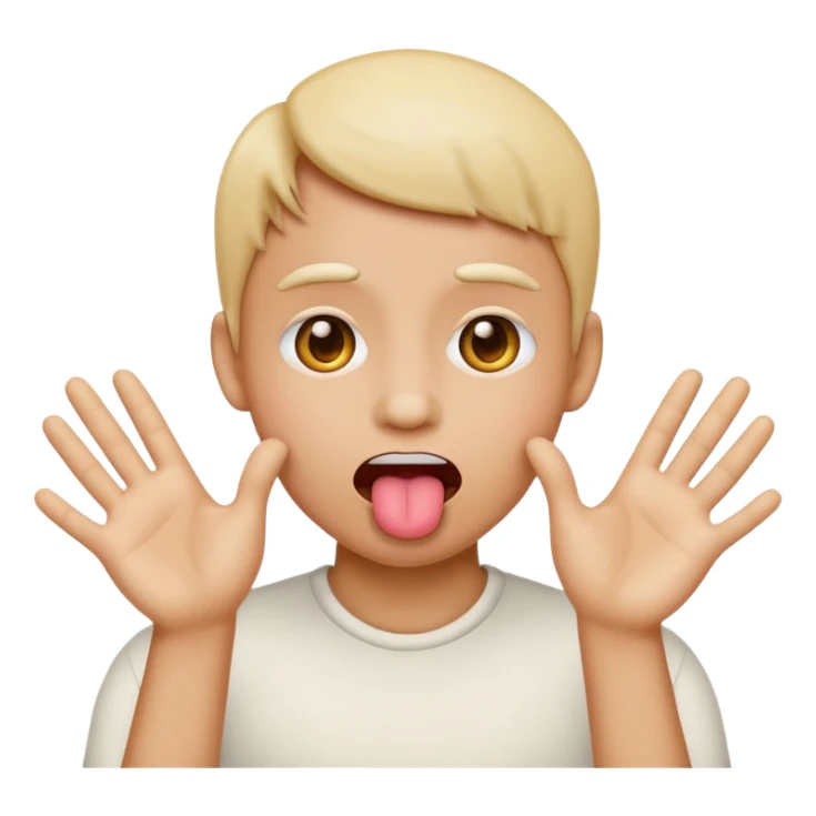 emoji sticking tongue out with hands to the side sticker