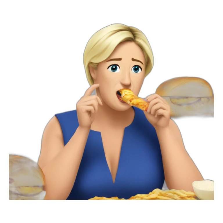 Marine le pen mange du pain sticker