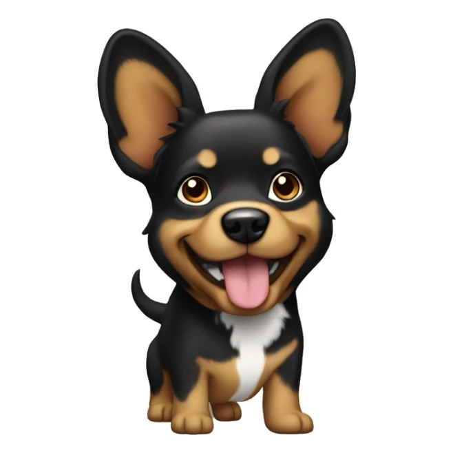 black and tan dog with pointy ears white chest sticker