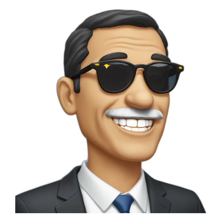 pedro sanchez riendo con gafas de sol y porro (presidente de España) sticker