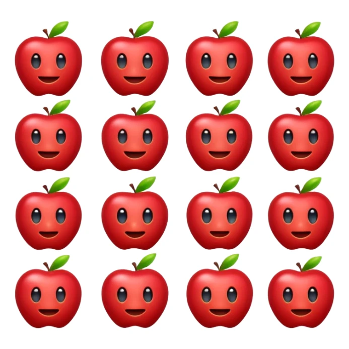 simple X emoticon in red, apple emoji style sticker
