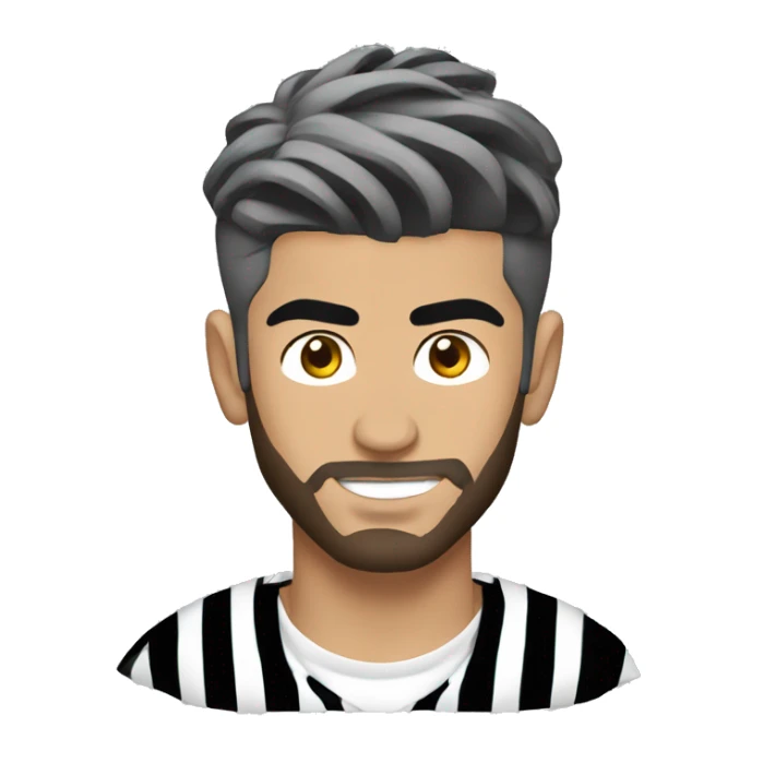 Zayn Malik with a soccer ball on his head sticker