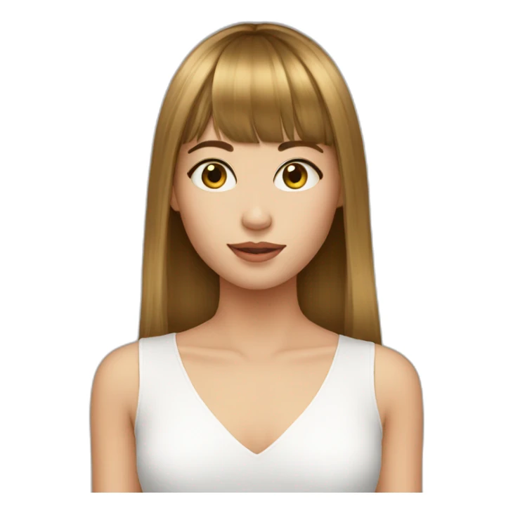 Long bangs pretty girl sticker