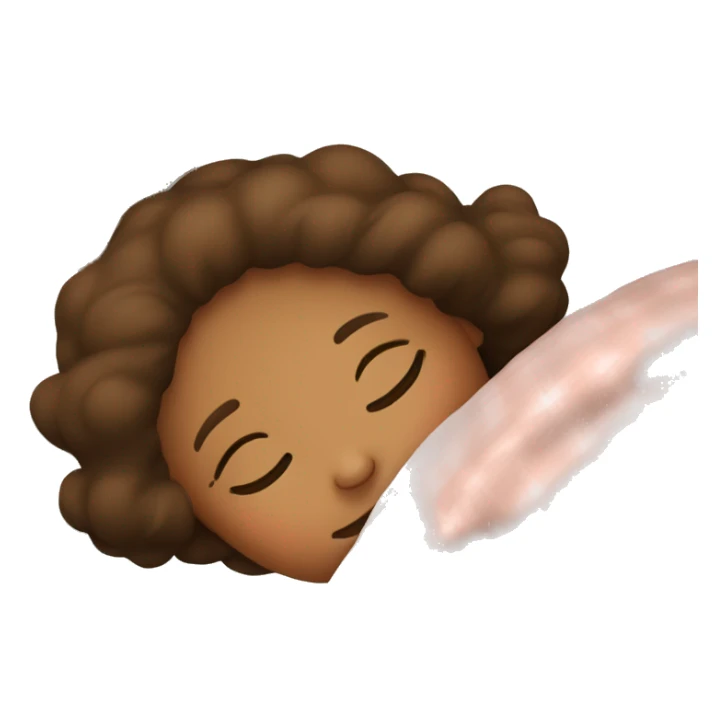 Brown hair girl sleeping on pillow with blanket cozy sticker