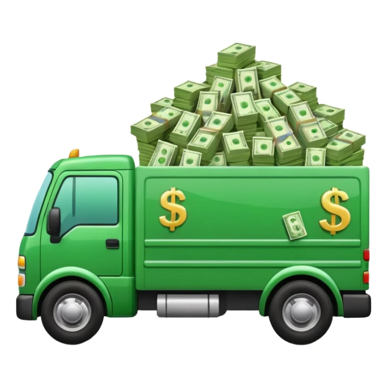 truck with money sticker