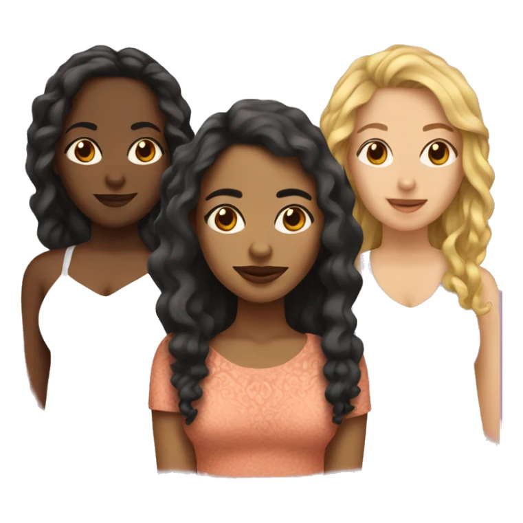 Three girlfriends, Mexican, Black and Mixed race sticker