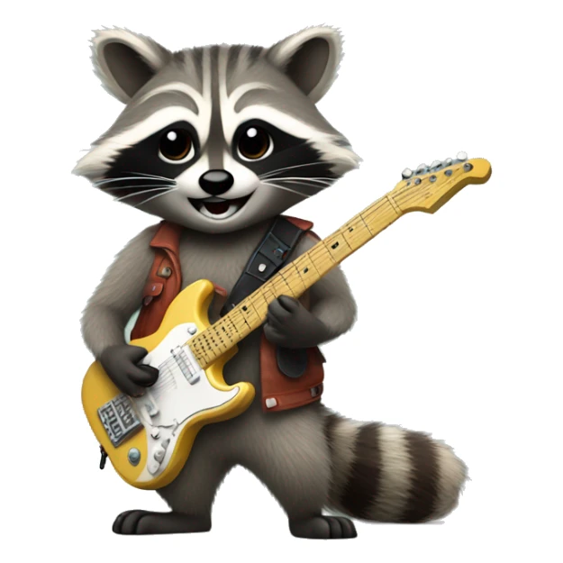 raccoon playing an electric guitar sticker