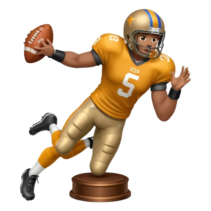 a trophy of a american football player stiff arm sticker