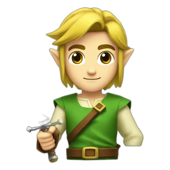 Link holding pen (The Legend of Zelda) sticker