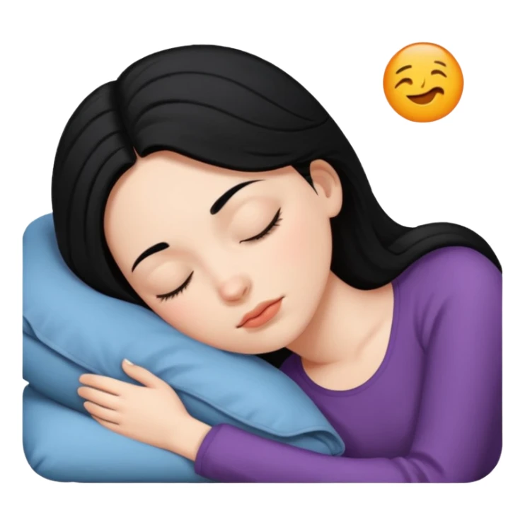 a white girl with black hair sleeping sticker