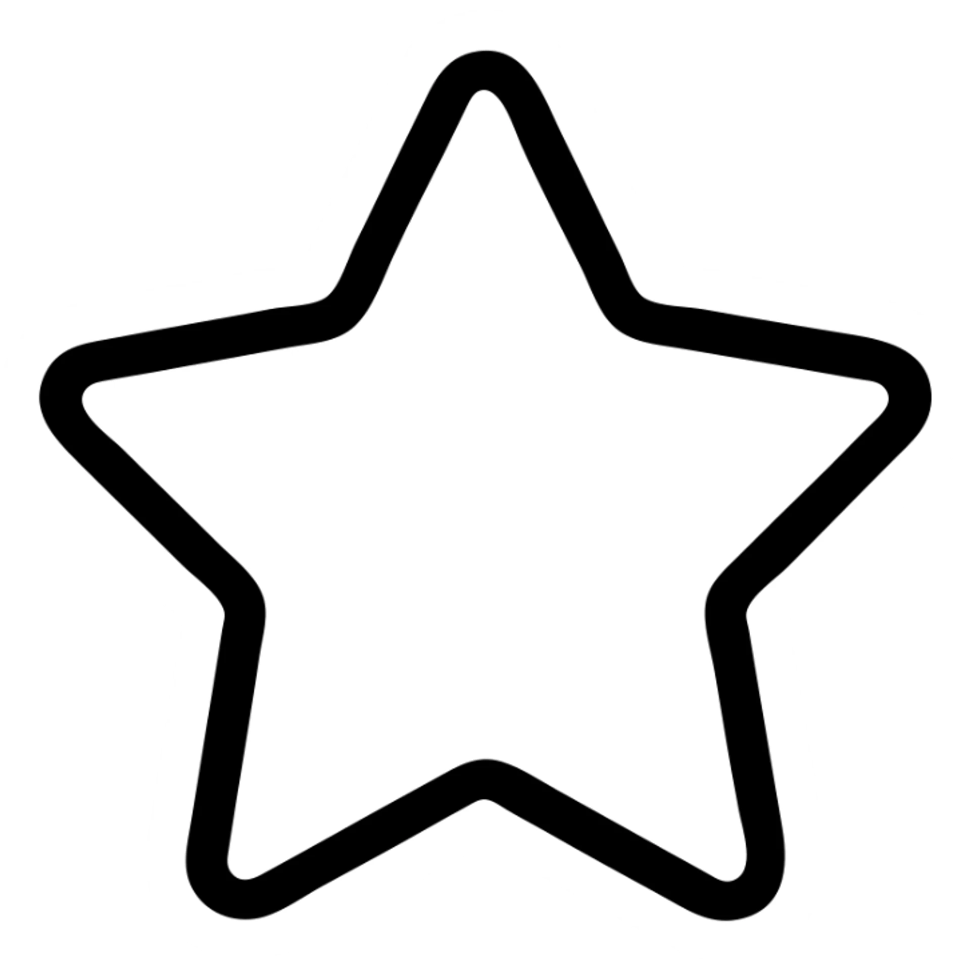 yellow star, left half solid yellow, right half just an outline, modern icon style sticker
