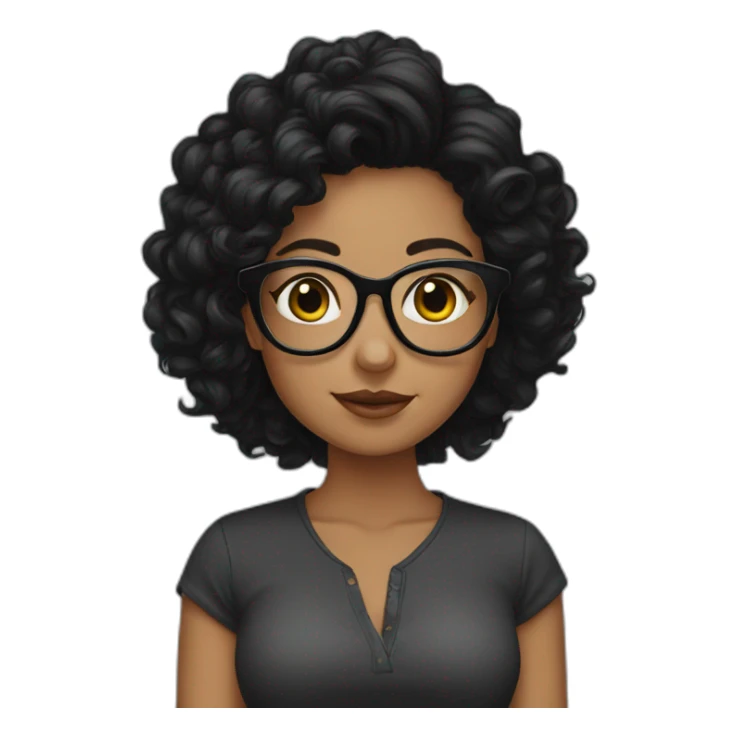 Girl-blackhair-rasé-glasses sticker