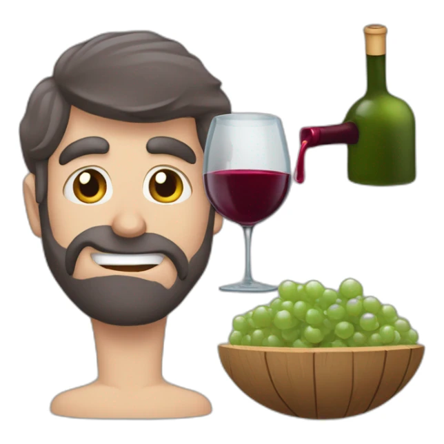 cara de pedra de terno segurando uma taça de vinho sticker