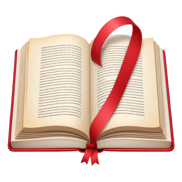 An open book with colorful pages and a bookmark sticker