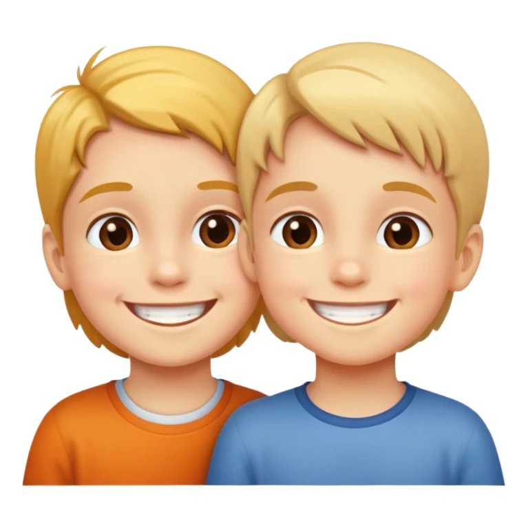 two children smiling at each other, happy and kind sticker
