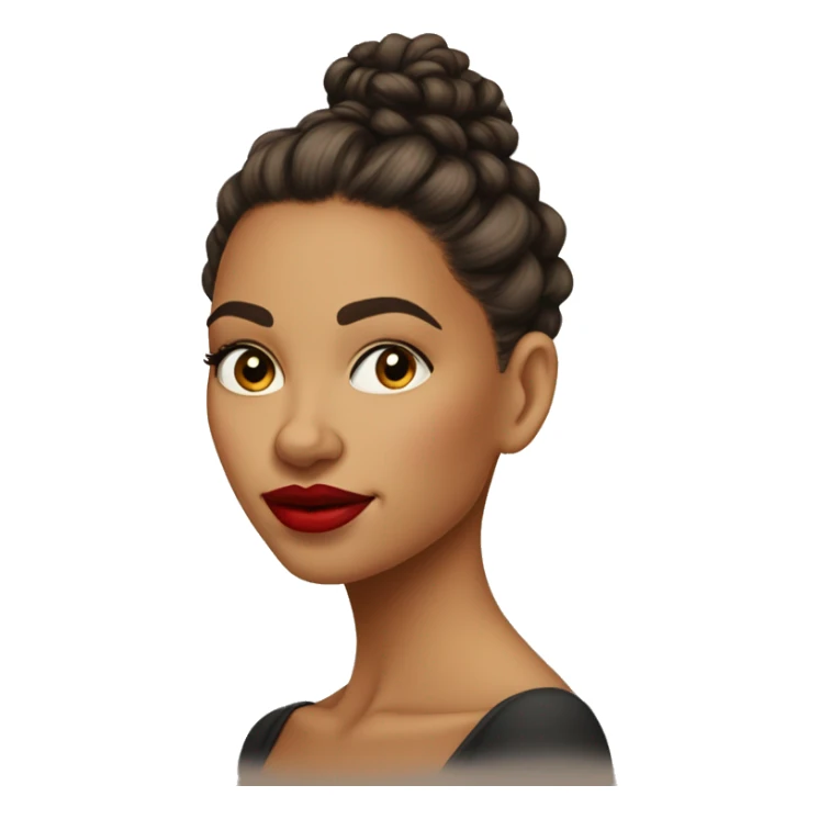 pretty-long-curly-messy-bun-caramel-woman-red-lips- sticker