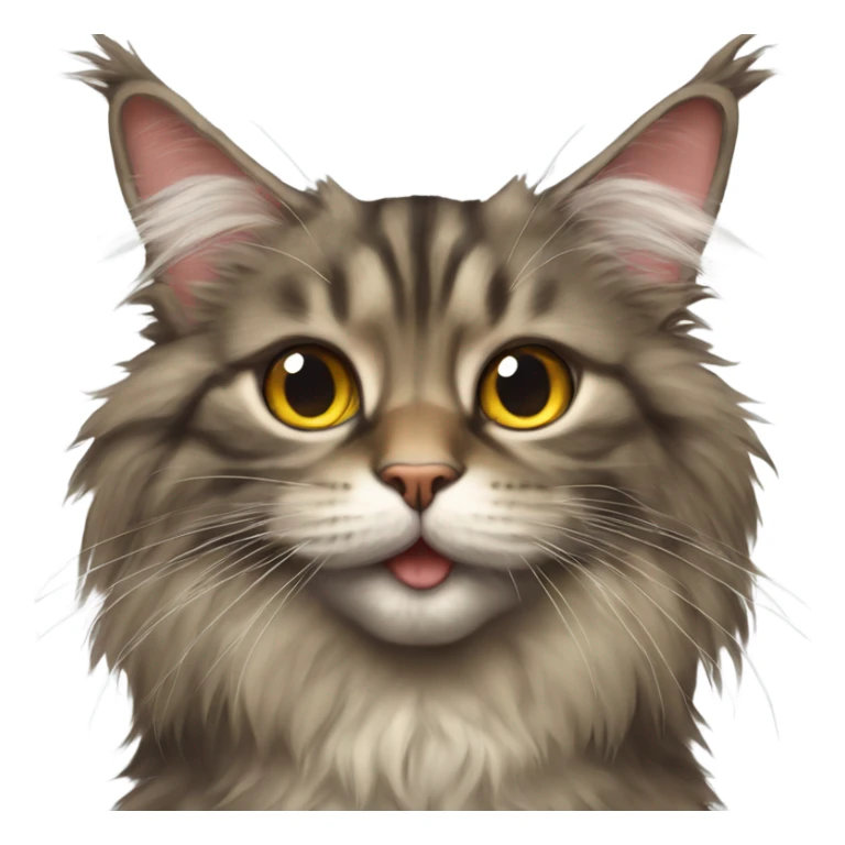 Maine Coon with a stupid face and butterfly on his mouth  sticker