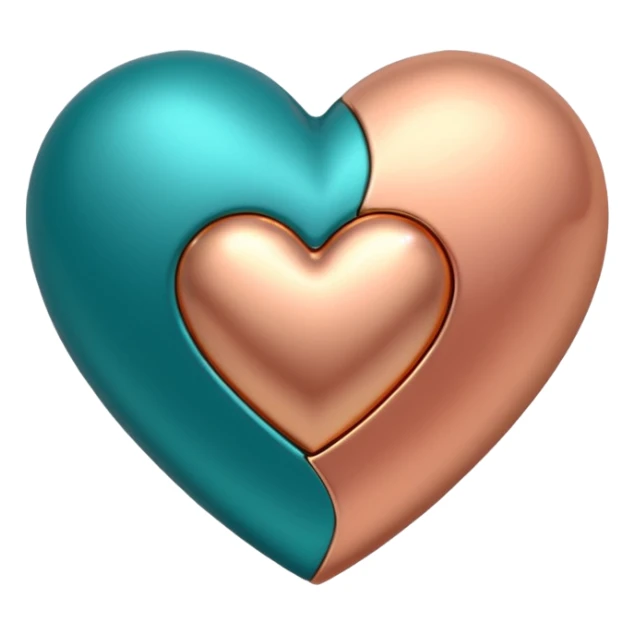 A teal, orang, and rose gold heart, please.  sticker