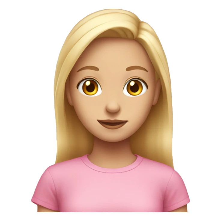 Blonde girl with hazel eyes in a pink shirt sticker