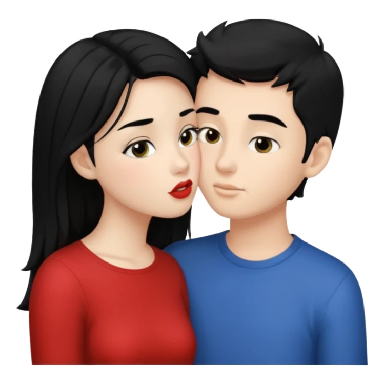 kiss a girl and boy from black hair  sticker