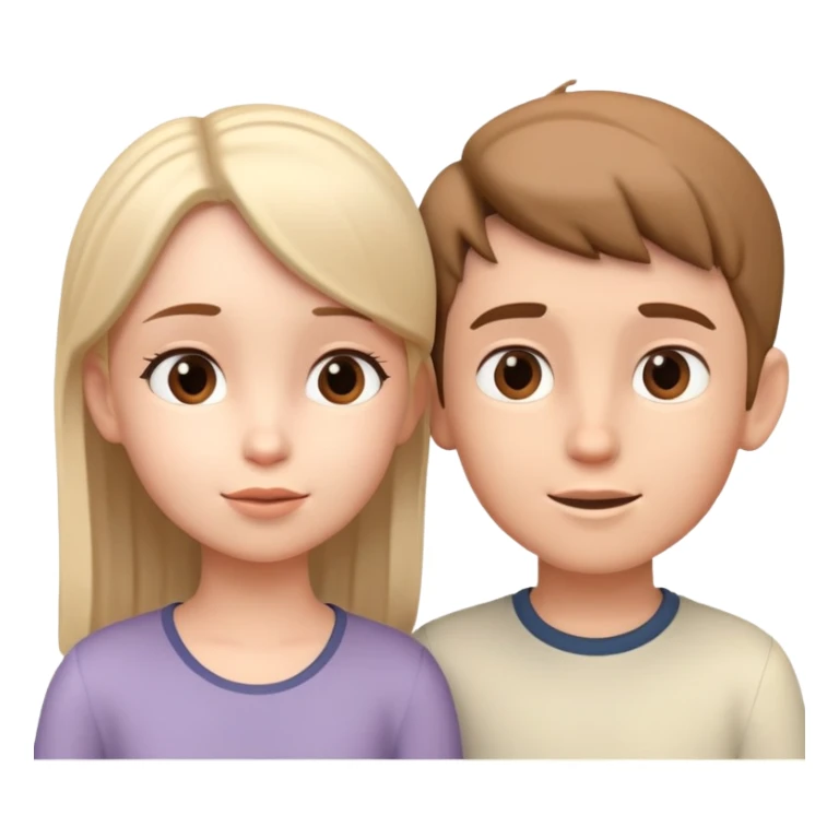 generate realistic detailed boy and girl talks 3d style  sticker