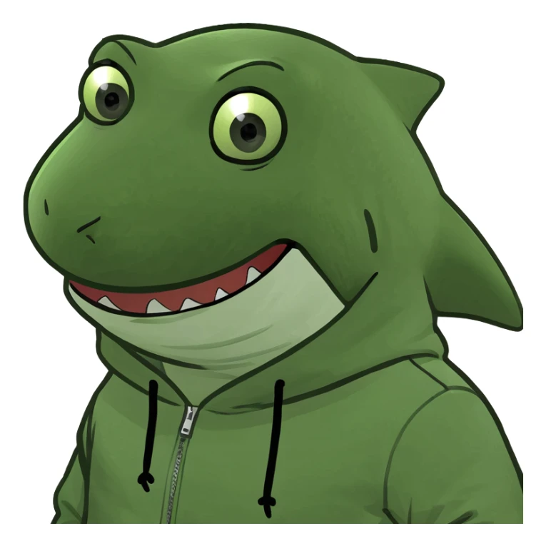 Shark wearing a hoodie sticker