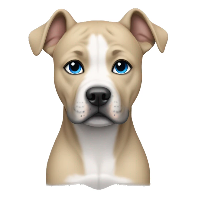 Blonde girl with a gray Staffordshire terrier that has a thin white line between its eyes; she has blue eyes and shoulder-length hair  sticker