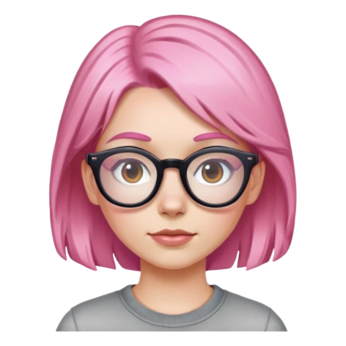 White Girl with pink hair and glasses sticker