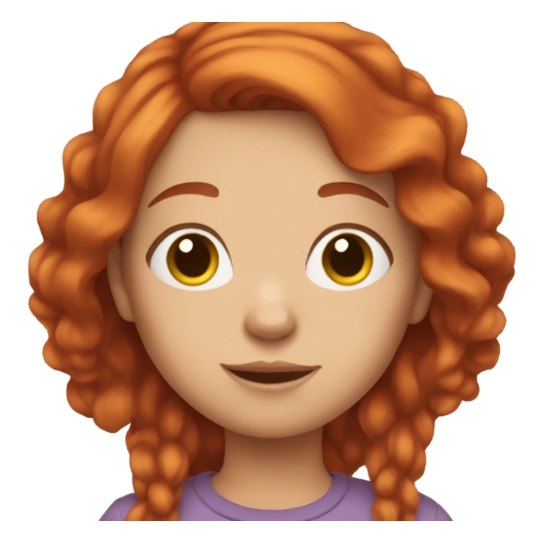 Red hair girl with a cat sticker