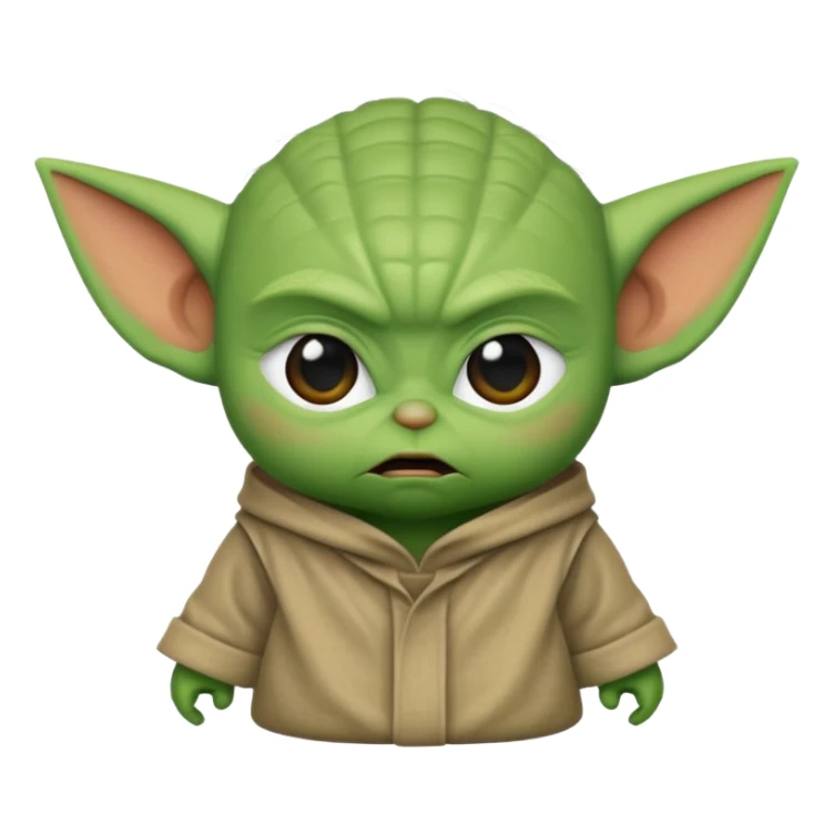 Baby yoda emoji style, angry sticker