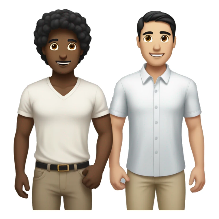 Tan man with black hair holding hands with white man with dark hair sticker