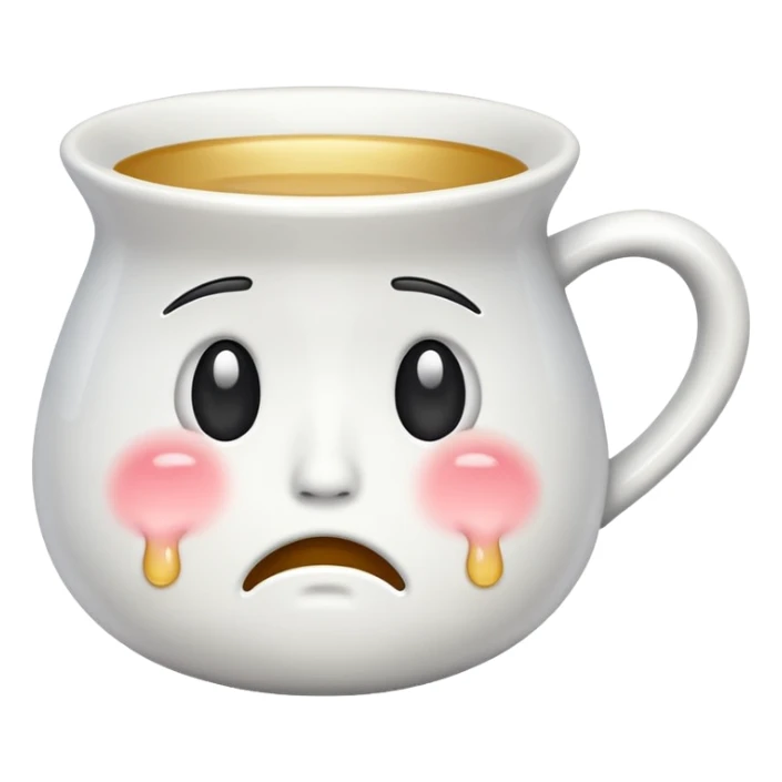 crying cup emoji, cup with frown and tears sticker