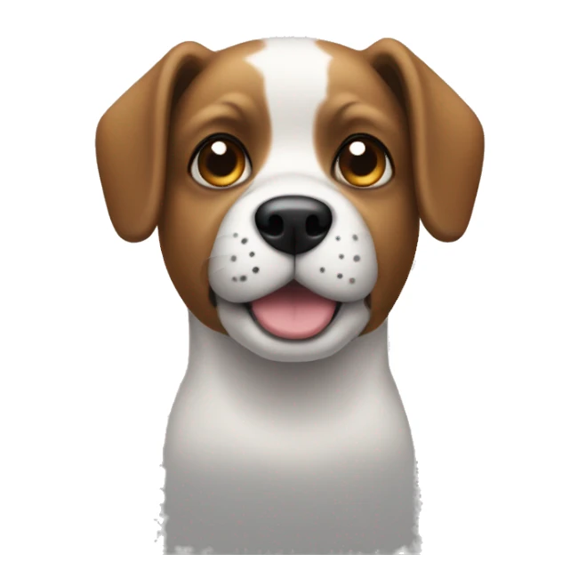 Dog Stamford with a ears blacks and white face and a black spot on a eye sticker