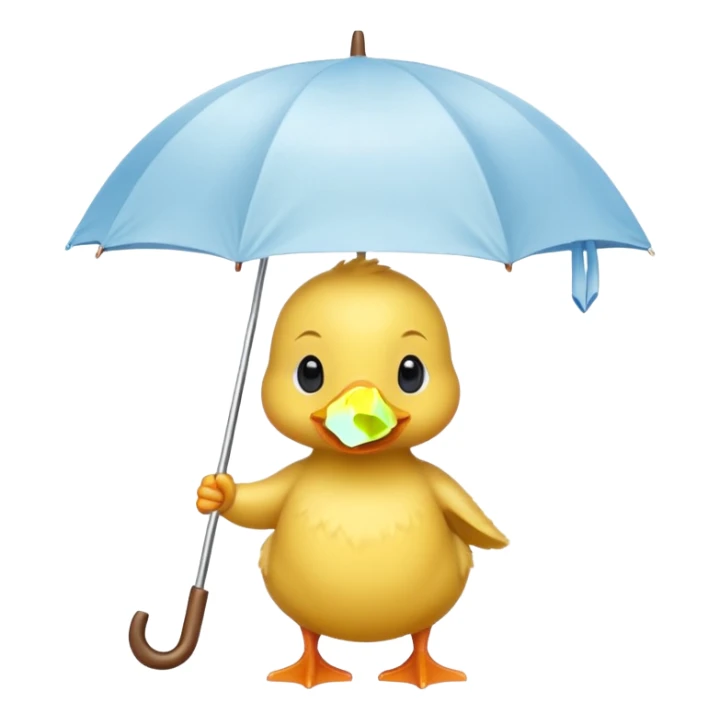 baby Duck holding white umbrella sticker
