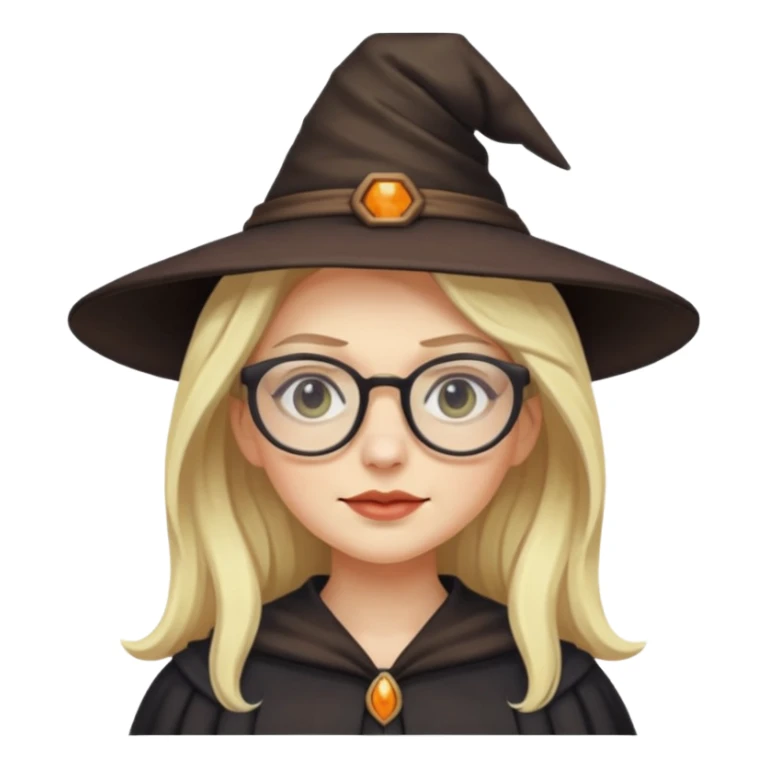 Blonde women Witch wear glasses  sticker